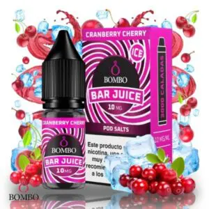 Cranberry Cherry Ice Bar Juice by Bombo sales de nicotina. Arándano rojo, cereza madura y frescor Ice