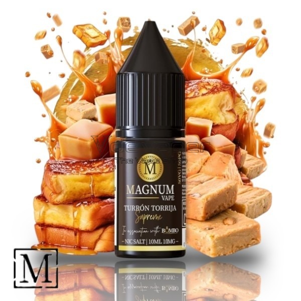 Sales de nicotina Magnum Vape Turrón Torrija Supreme 10ml 10mg Y 20mg, sabor turrón tostado, natillas, canela y torrija.
